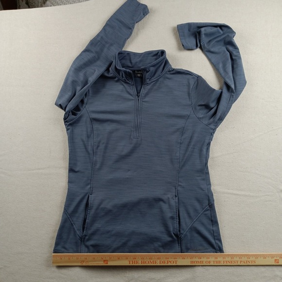 Eddie Bauer Womens Blue Gray Kangaroo Pocket QTR Zip Pullover - Large - Picture 15 of 16